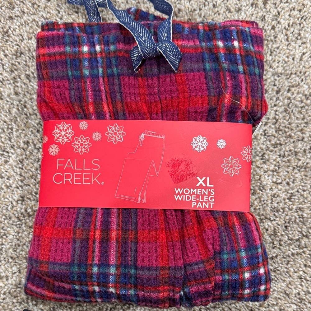 Falls Creek Women's Plaid Lounge Pants - Red, Purple & Blue